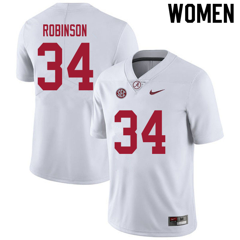 Women #34 Quandarrius Robinson Alabama White Tide College Football Jerseys Sale-White